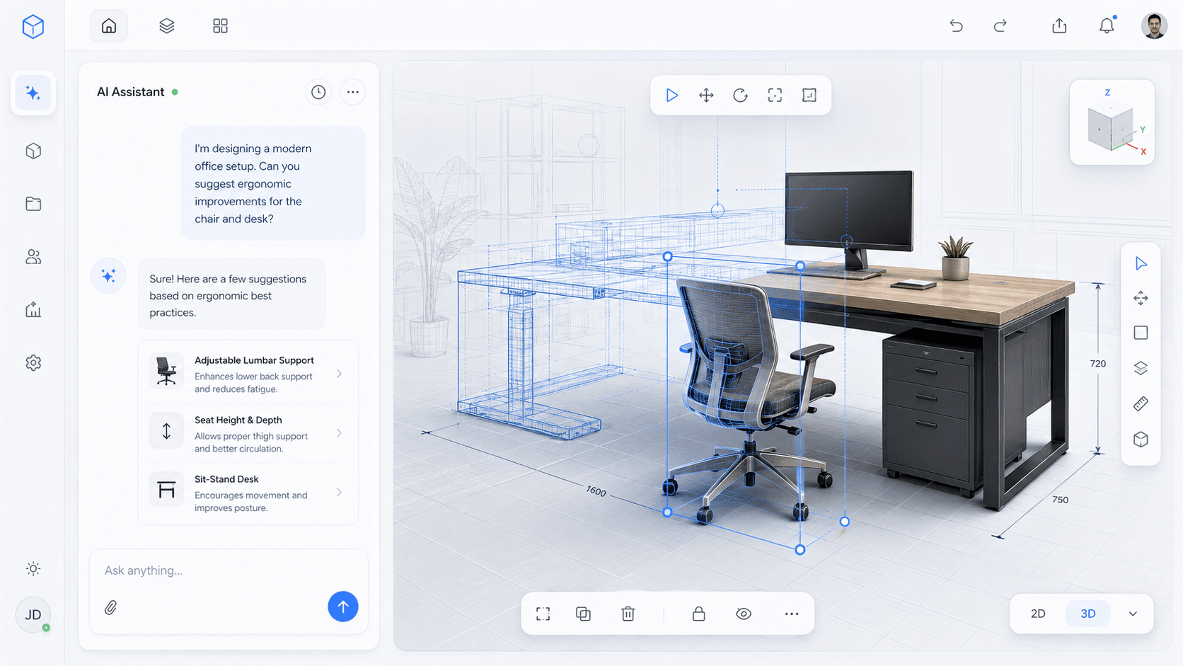 A preview of the pConAI agent workspace
